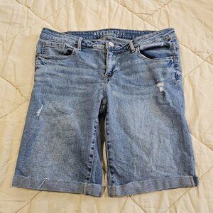 Aeropostale Denim Bermuda Shorts Women's 10 M (Blue)